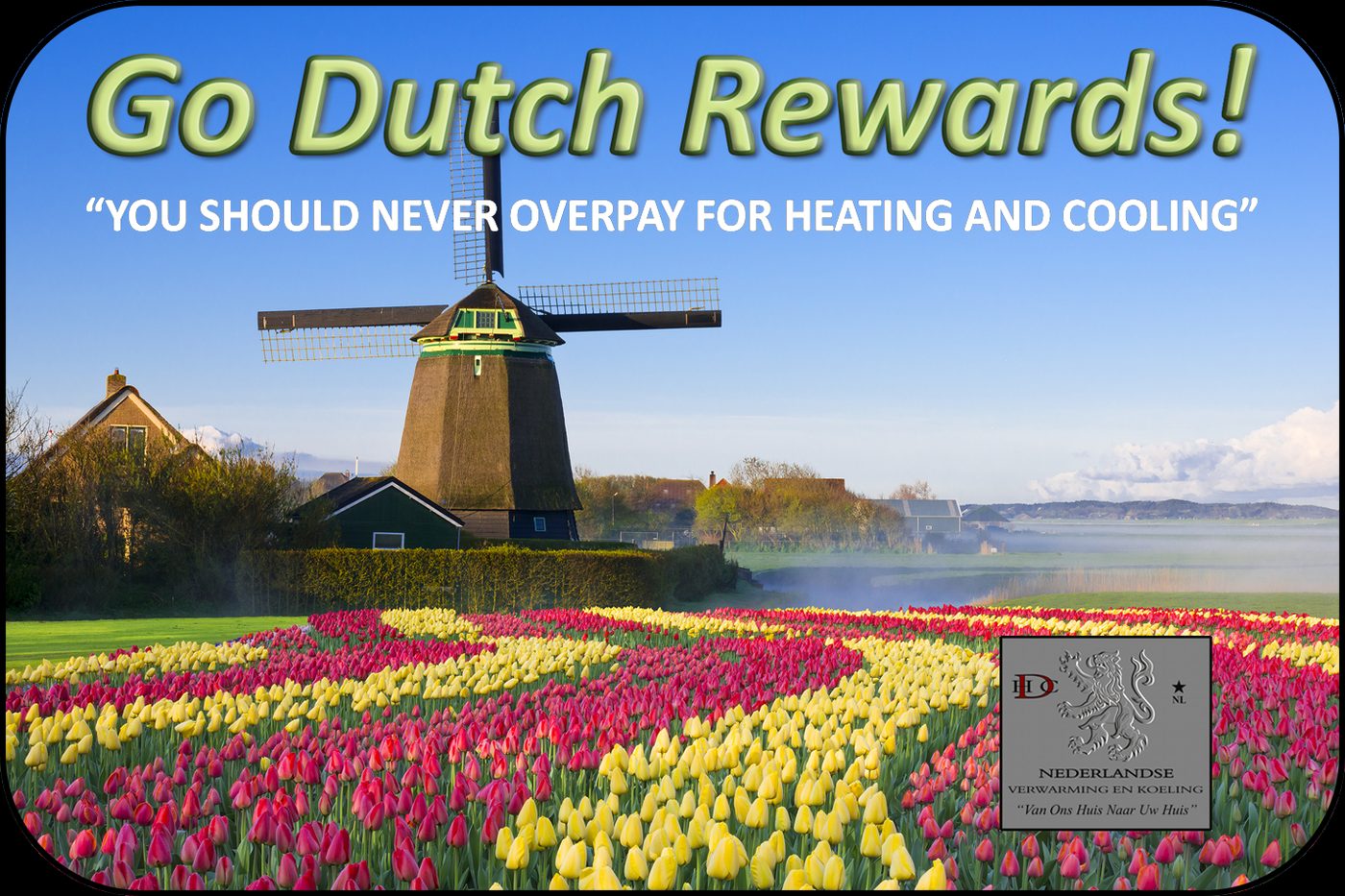 Go Dutch Rewards card — Windmill & Tulips design